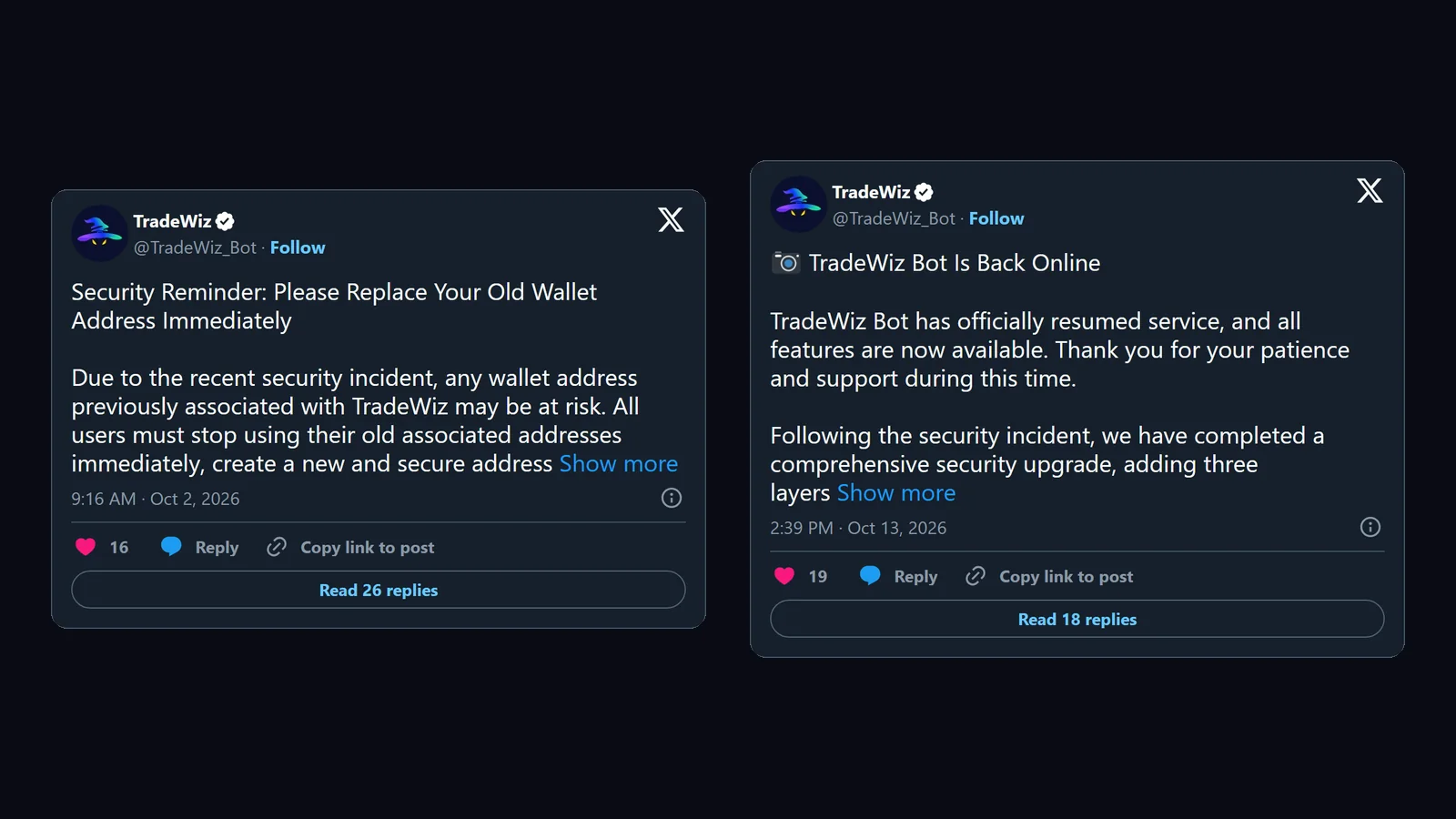 Official TradeWiz posts on X